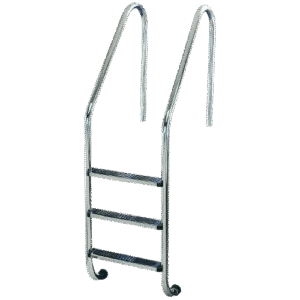 Drabinka do basenu Hayward Standard (3 stopnie), szeroki brzeg, stal "morska" 316L